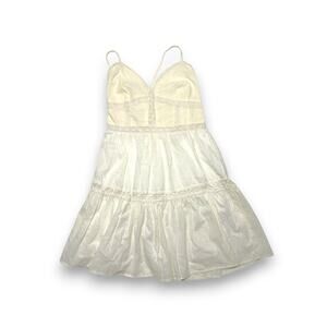 Audrey Parks for Francesca's Ivory Lace Trim Boho Mini Dress Small